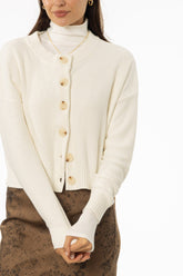 Cream Chunky Knit Cardigan