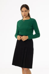 Green Faux Shrug Knit Top