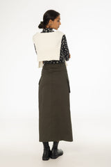 Olive Pocket Cargo Skirt