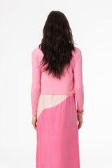 Pink Ribbed Cardigan