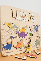 Jungle Theme Nursery, Birthday Gift for Kids, Montessori Puzzle Board, Personalized Baby Gift, Sensory Activity, Wooden Toys for Children