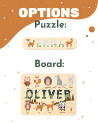 1st Birthday Gift, Woodland Animals Theme, Name Puzzle for Baby, Toddlers Toys, Personalized Baby Boy Gift, Montessori Toys Board, Kids Gift