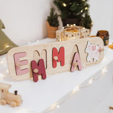 Wood Name Puzzle for Toddlers Personalized Baby Boy Gift Birthday Gift for Kids, Montessori Toys 1 year old, Baby Shower Gift, Nursery Decor