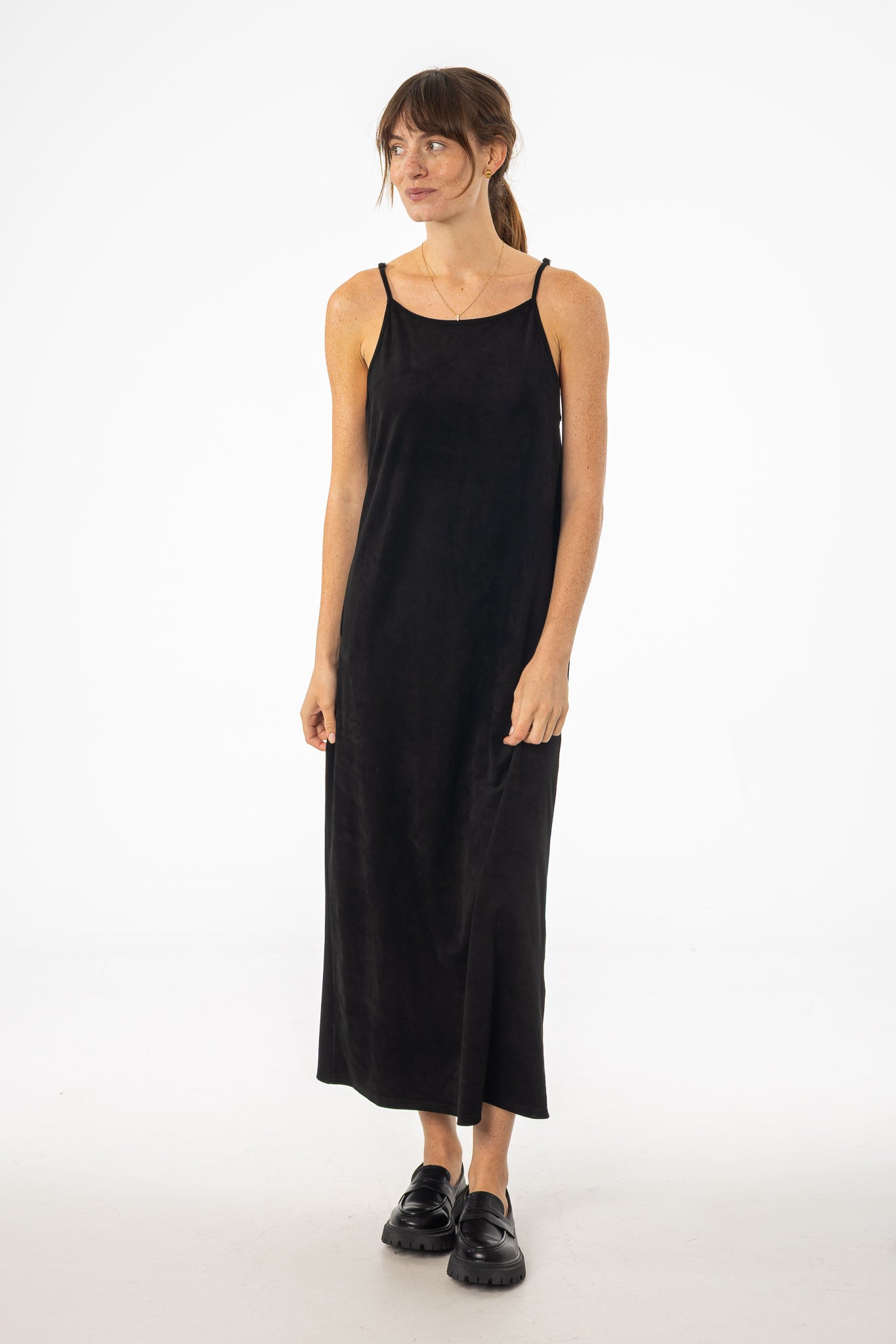 Black Microsuede Maxi Jumper