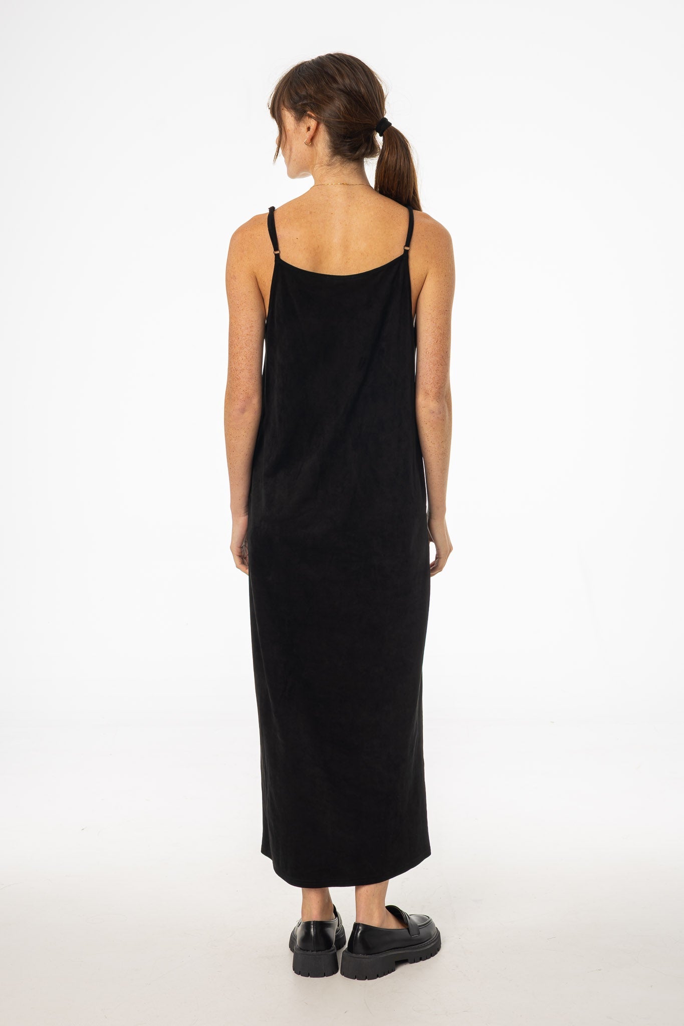 Black Microsuede Maxi Jumper