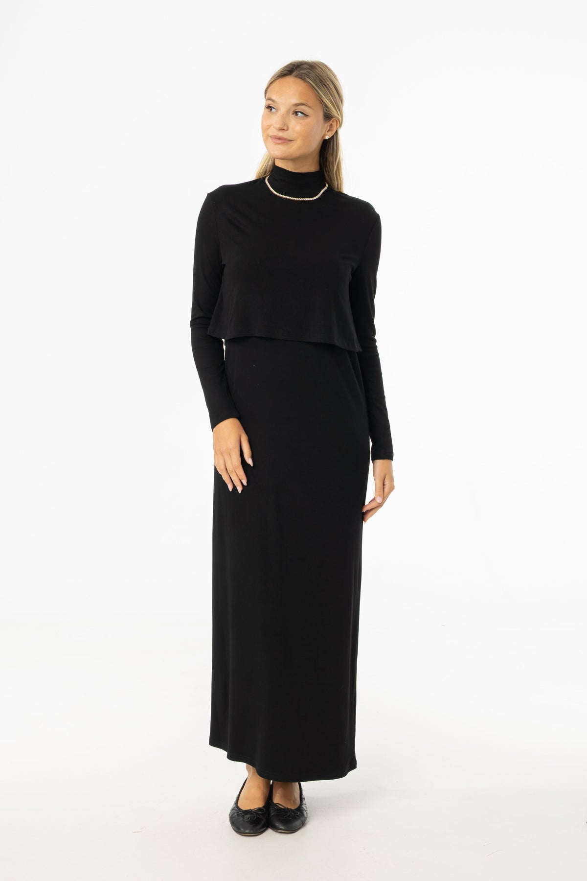 Black Overlay Maxi Dress