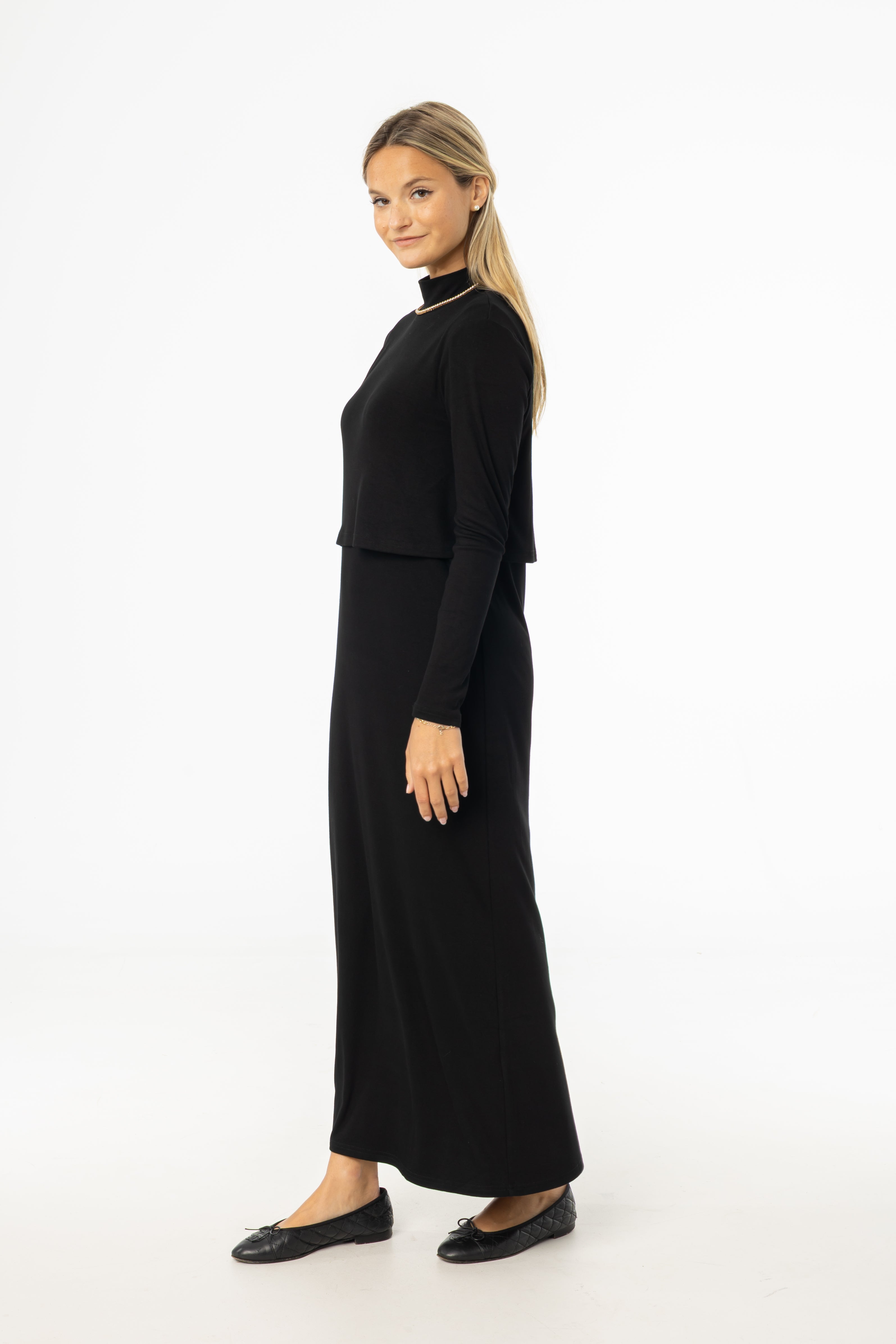 Black Overlay Maxi Dress