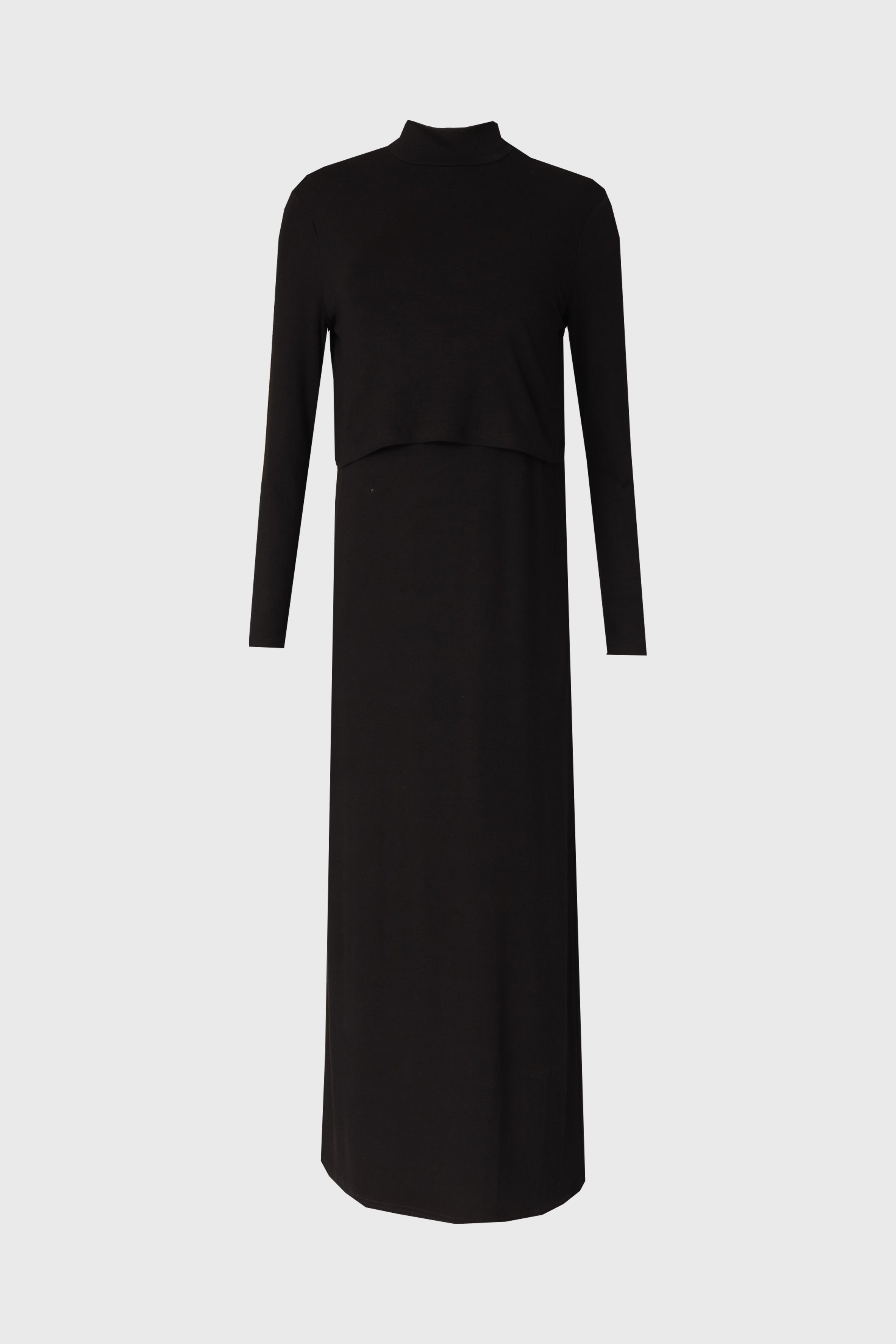 Black Overlay Maxi Dress