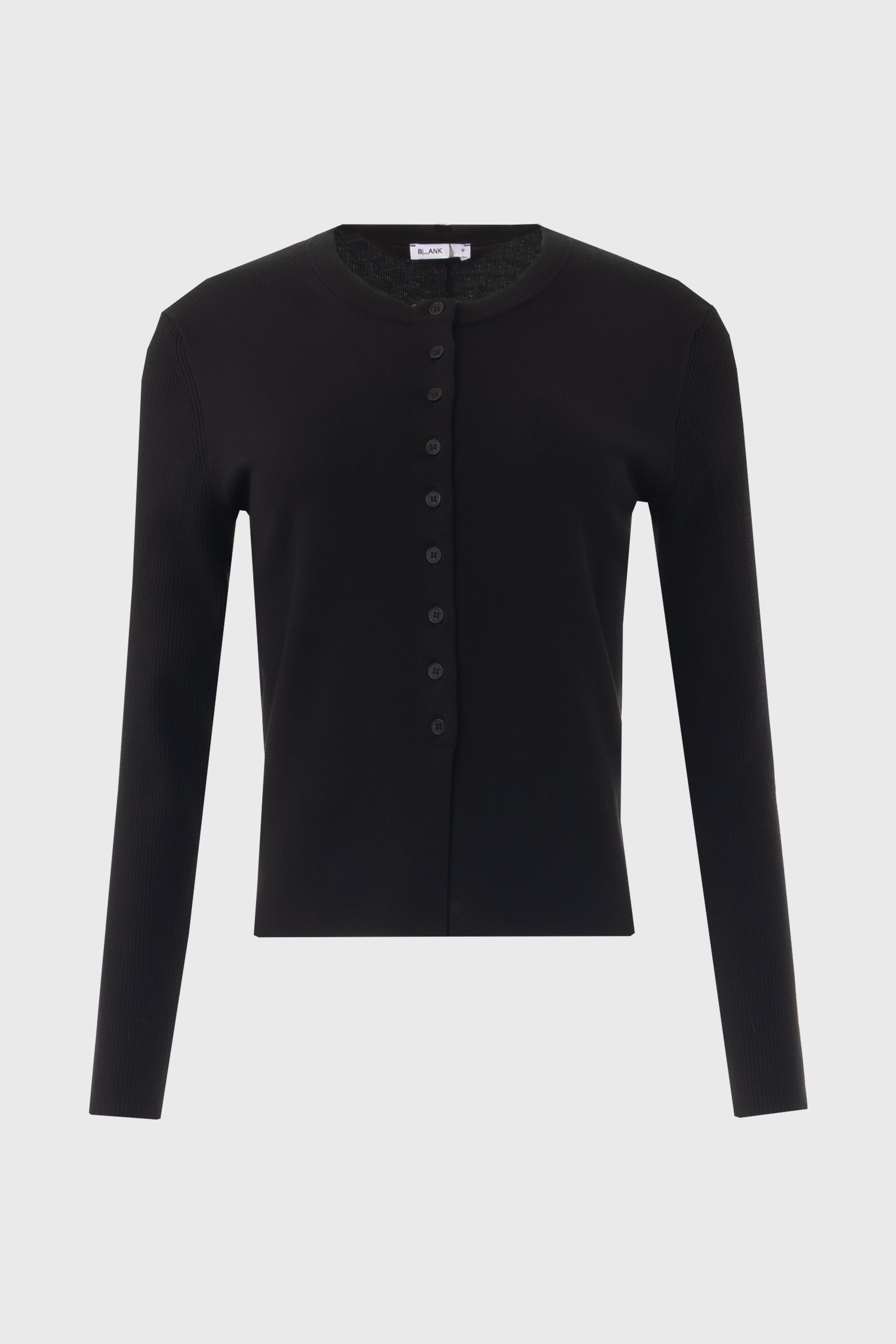 Black Ribbed Sleeve Cardigan