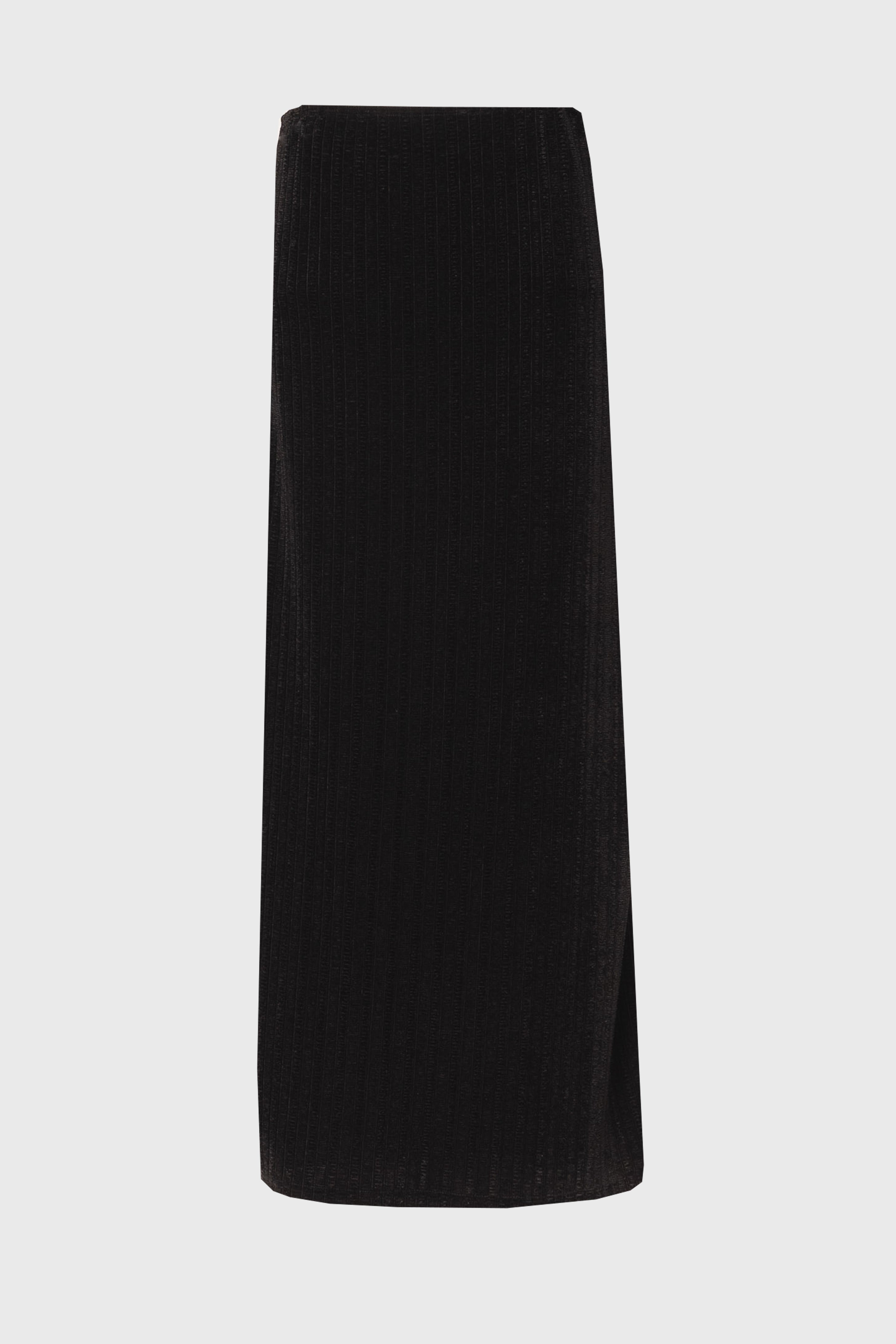 Black Ruched Velvet Skirt