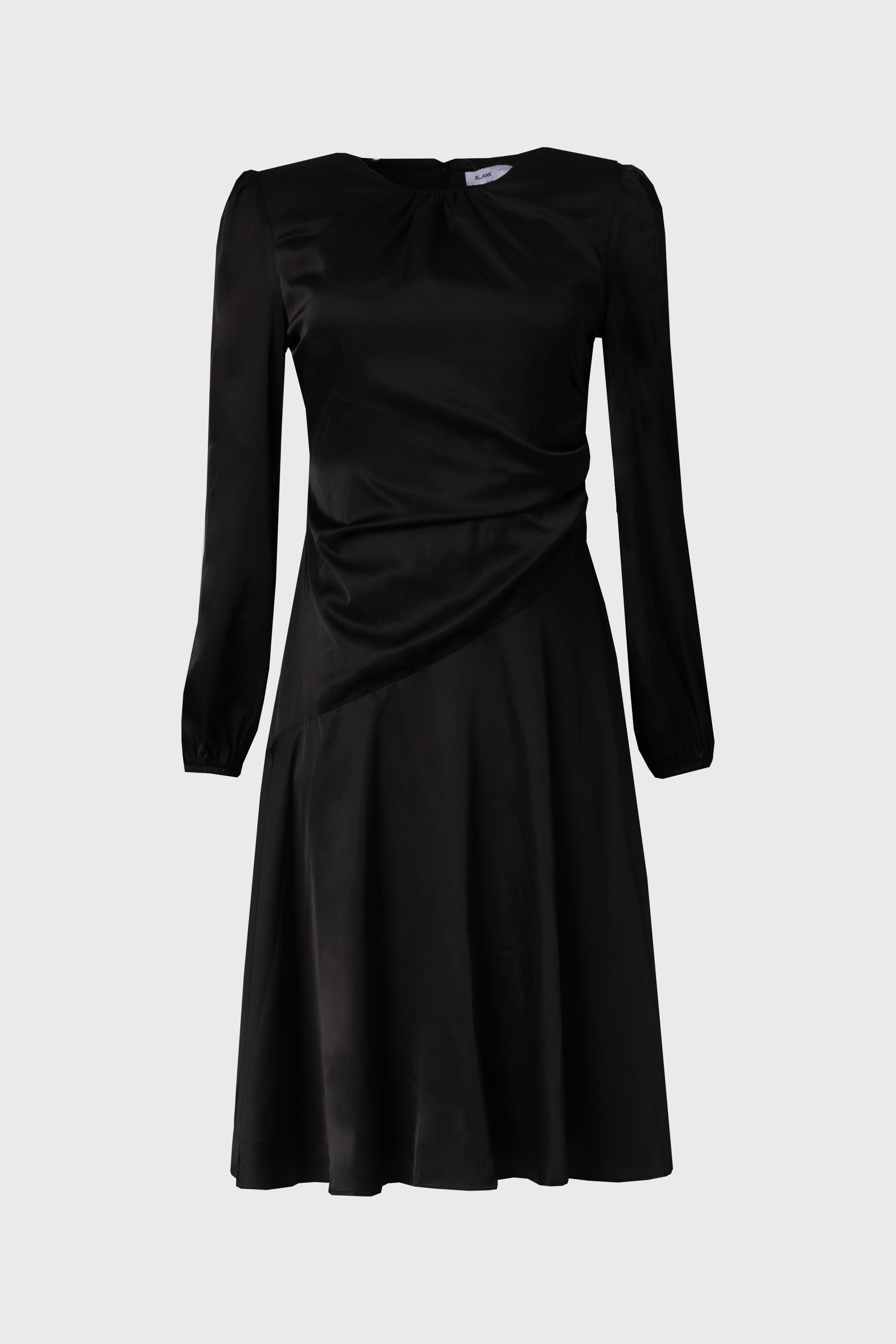 Black Side Draped Dress