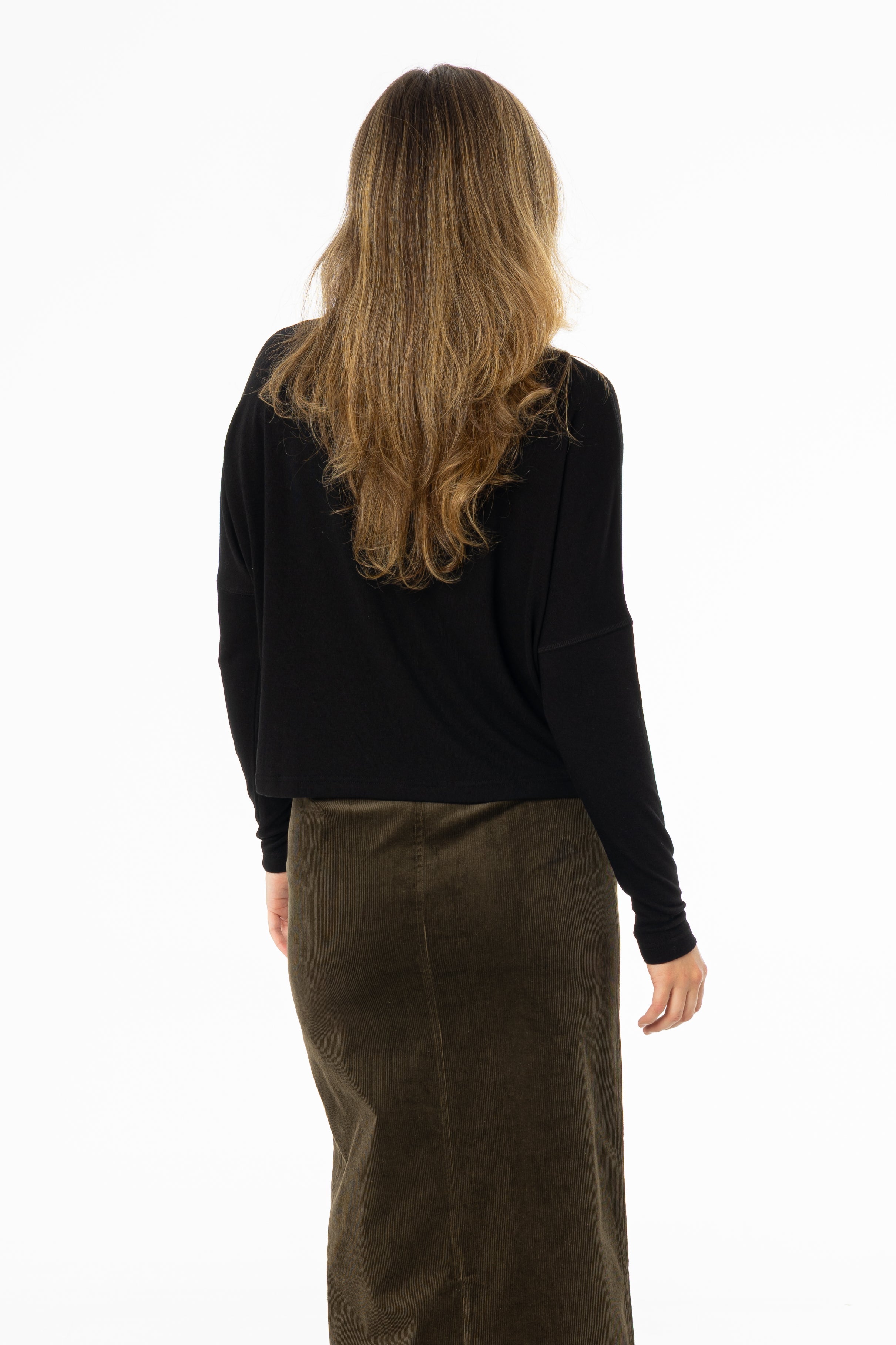 Black Swing Mock Neck Top