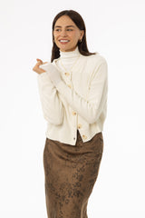 Cream Chunky Knit Cardigan