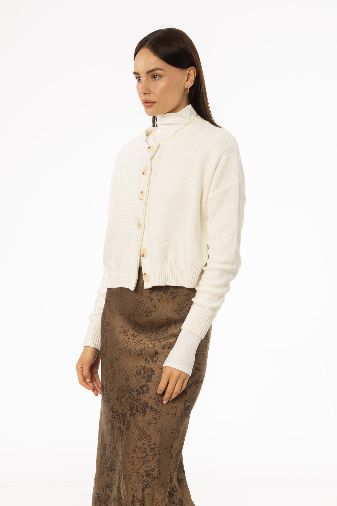 Cream Chunky Knit Cardigan