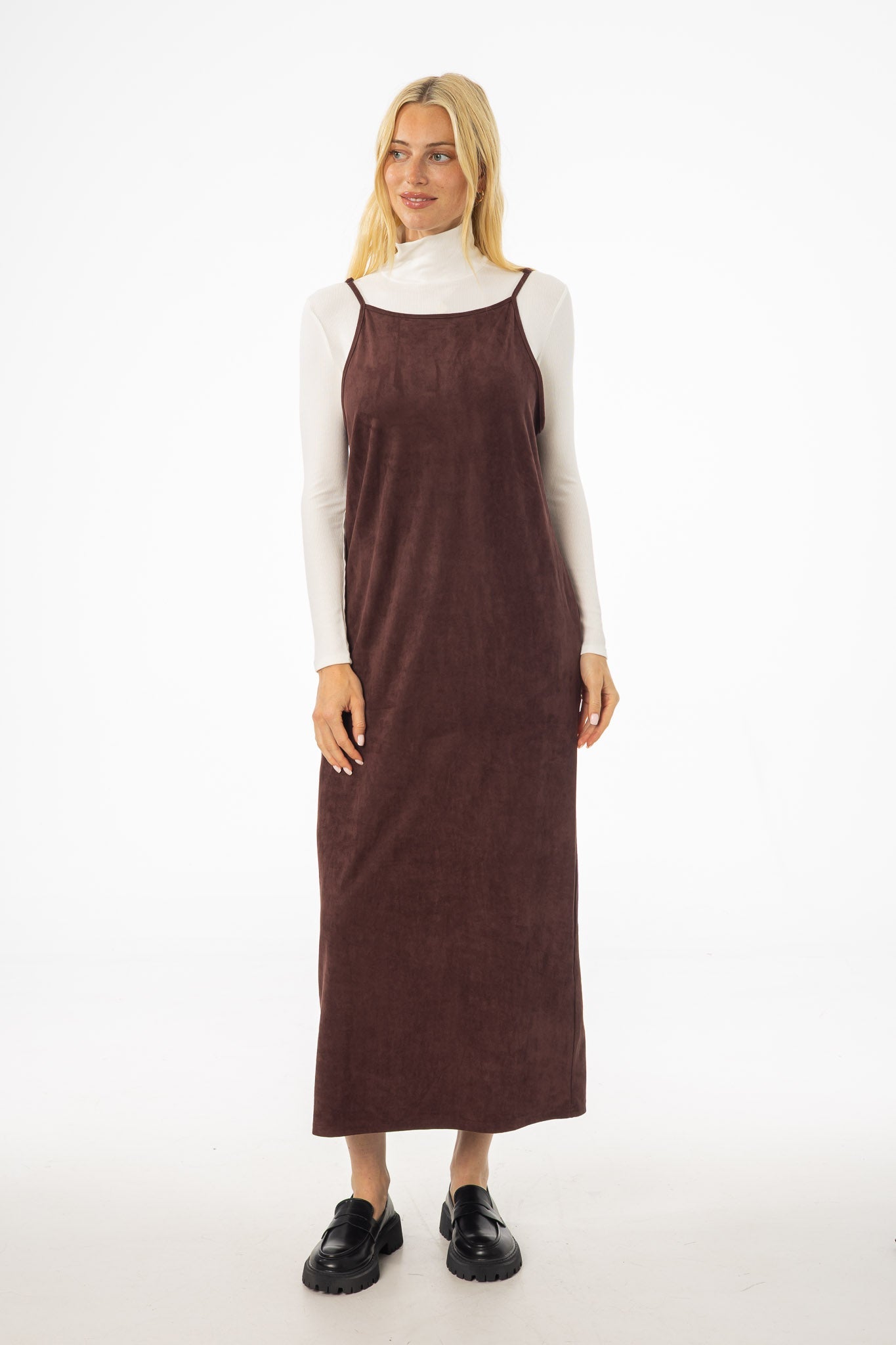 Maroon Microsuede Maxi Jumper