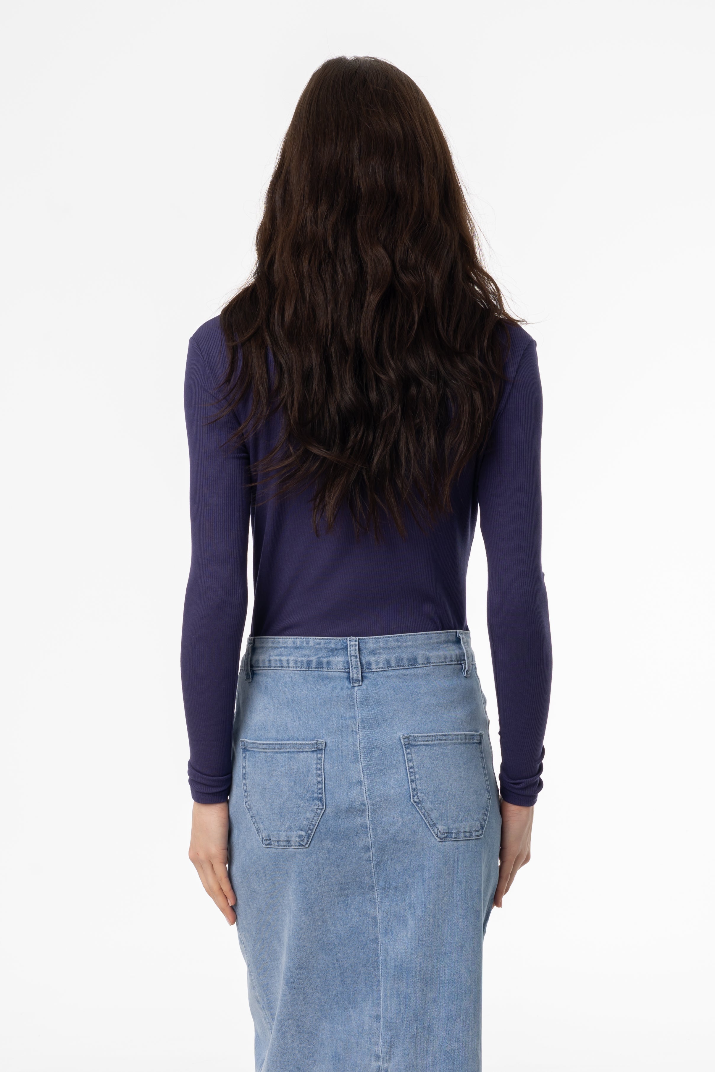 Navy Ribbed Polo T-Shirt