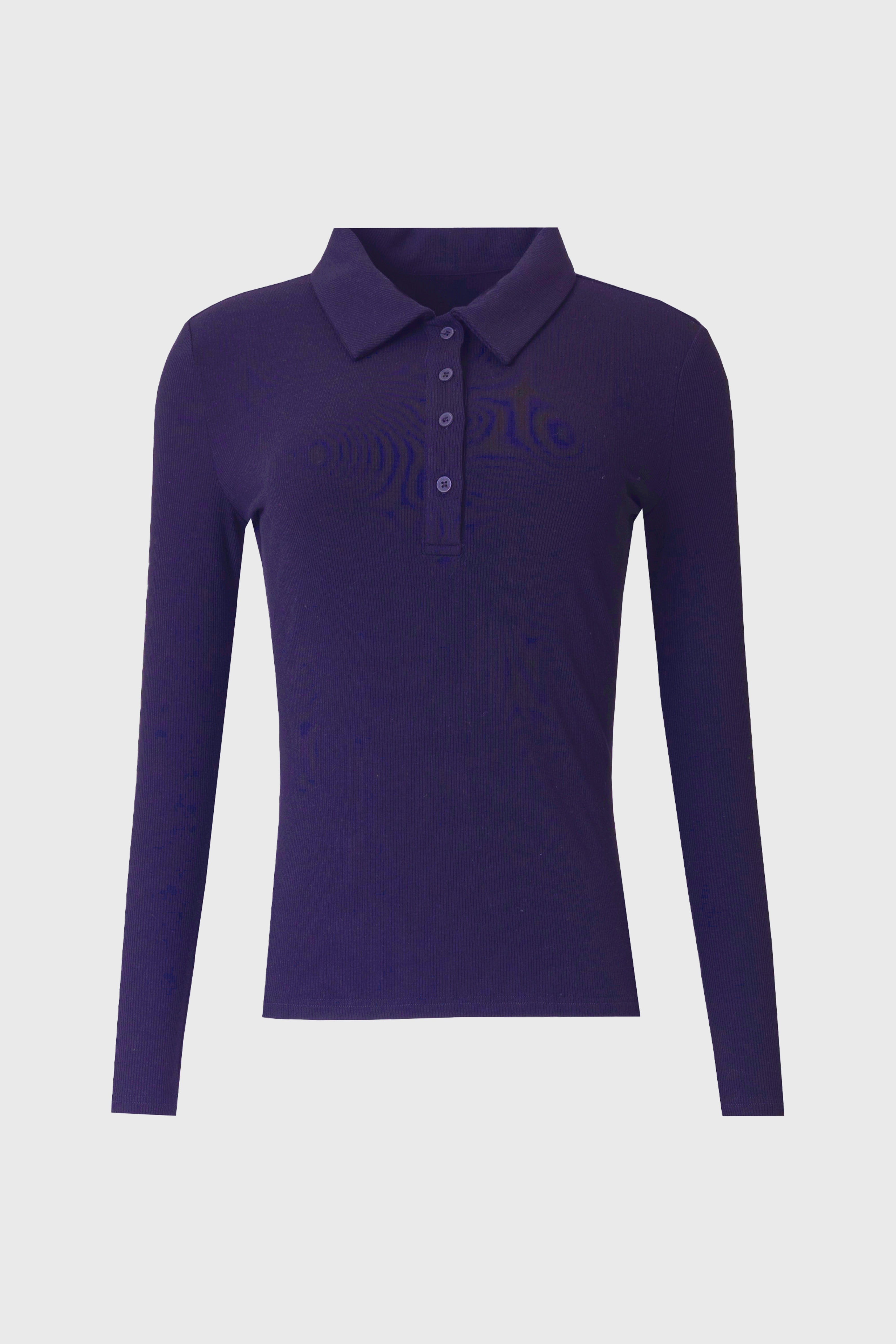 Navy Ribbed Polo T-Shirt