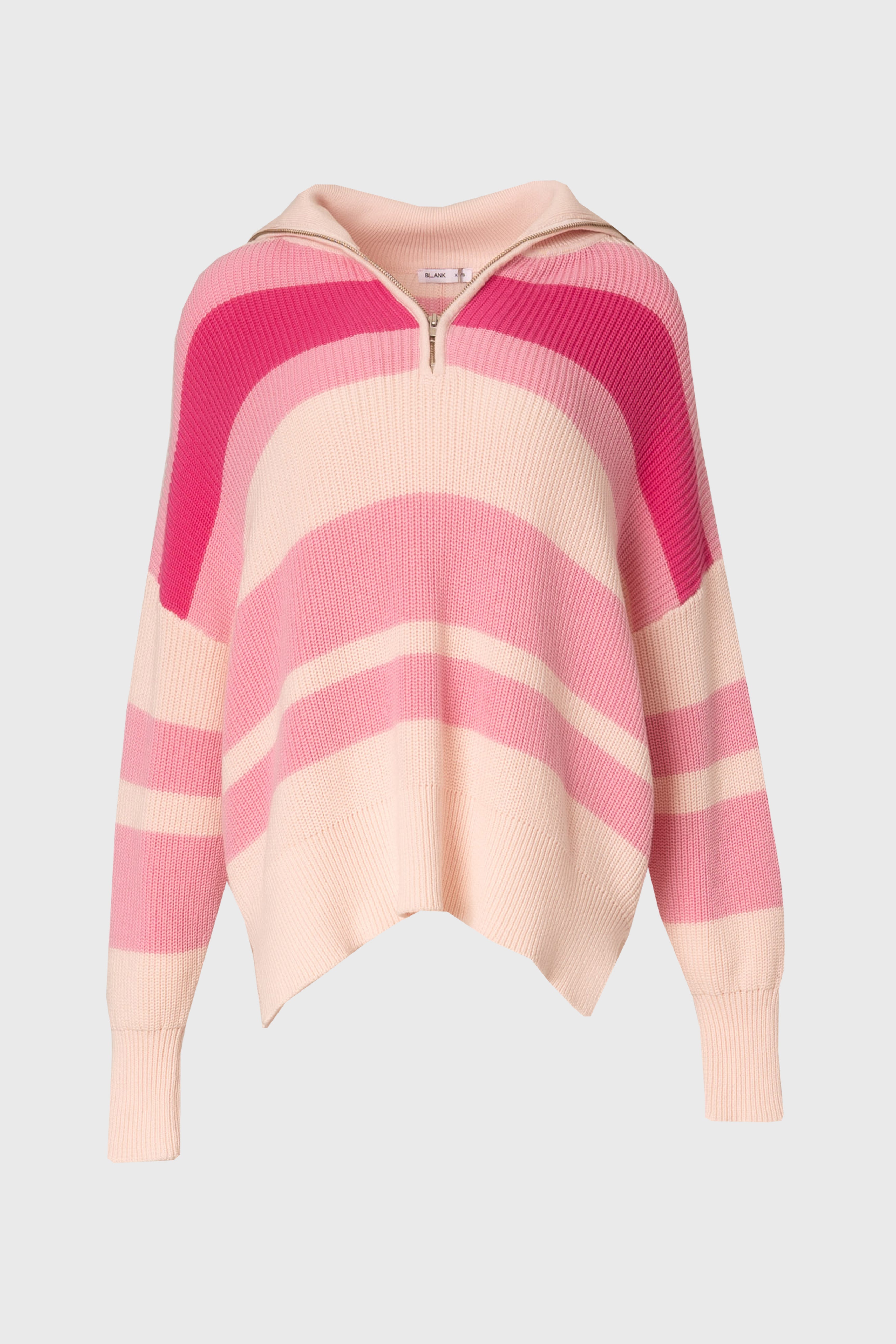 Pink Multi Stripe Collar Sweater