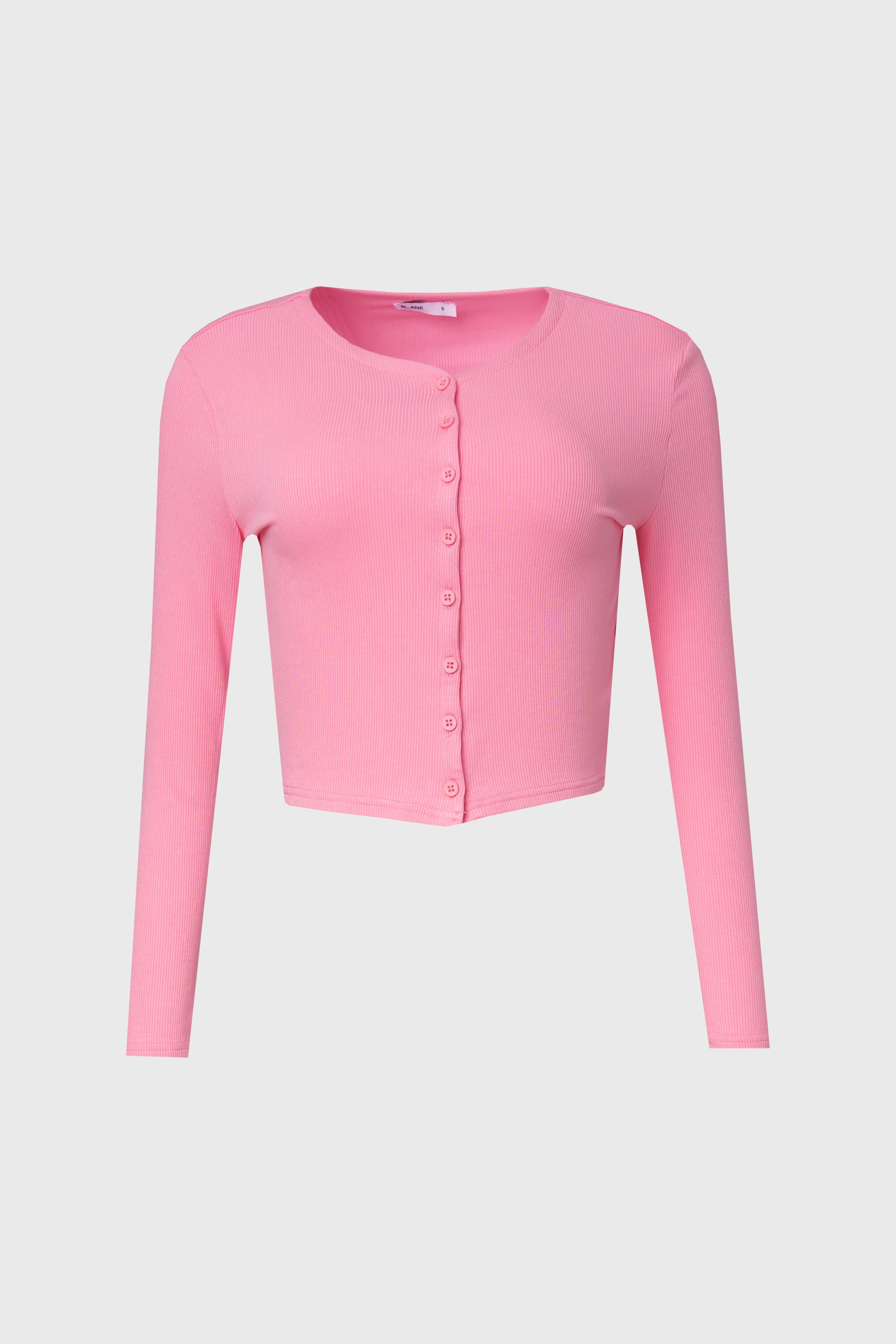 Pink Ribbed Cardigan