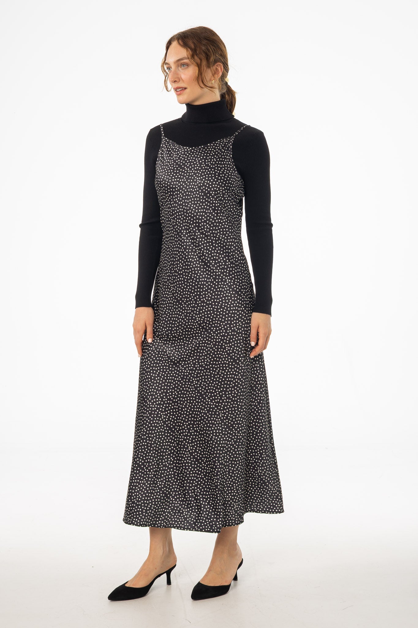 Black Polka Dot Slip Jumper