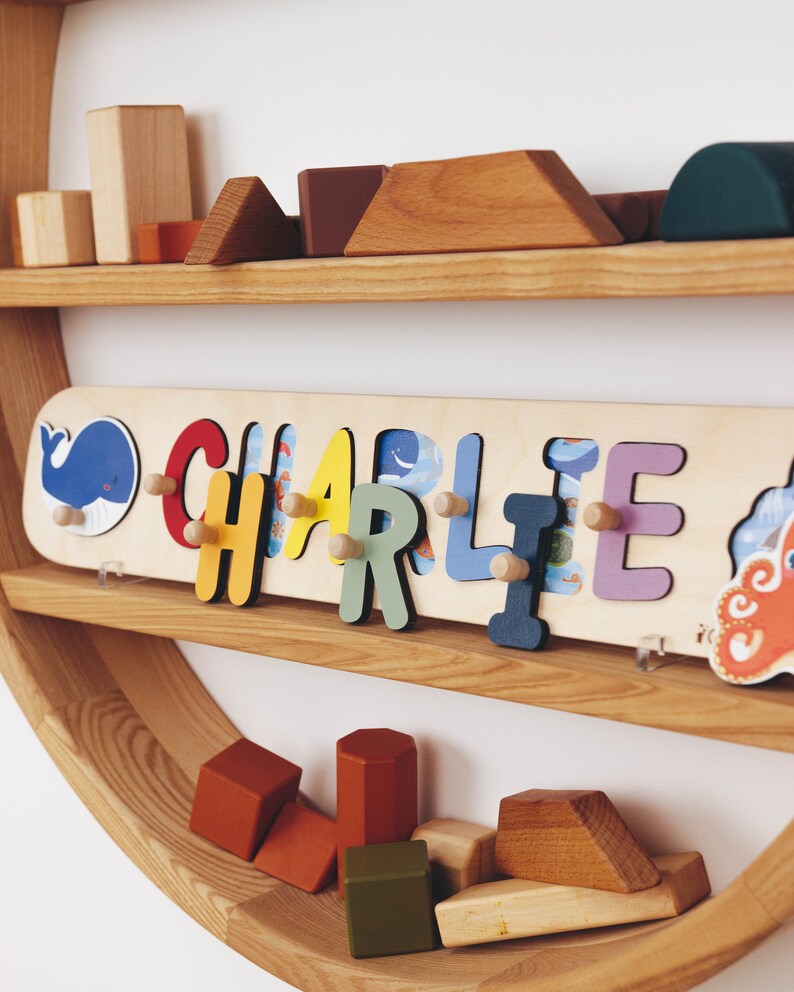 1st Birthday Gift, Custom Name Puzzle, Baby Girl and Boy Gift, Wooden Toys, Personalized Gift for Toddler, Baby Shower Gift by ChildUniverse