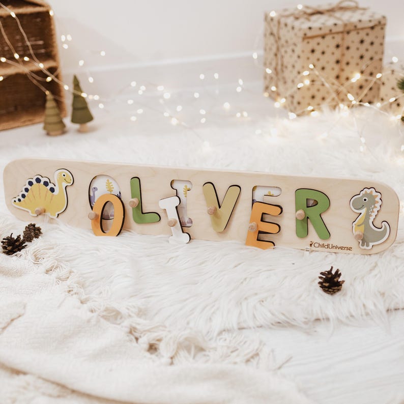 1st Birthday Gift, Custom Name Puzzle, Baby Girl and Boy Gift, Wooden Toys, Personalized Gift for Toddler, Baby Shower Gift by ChildUniverse